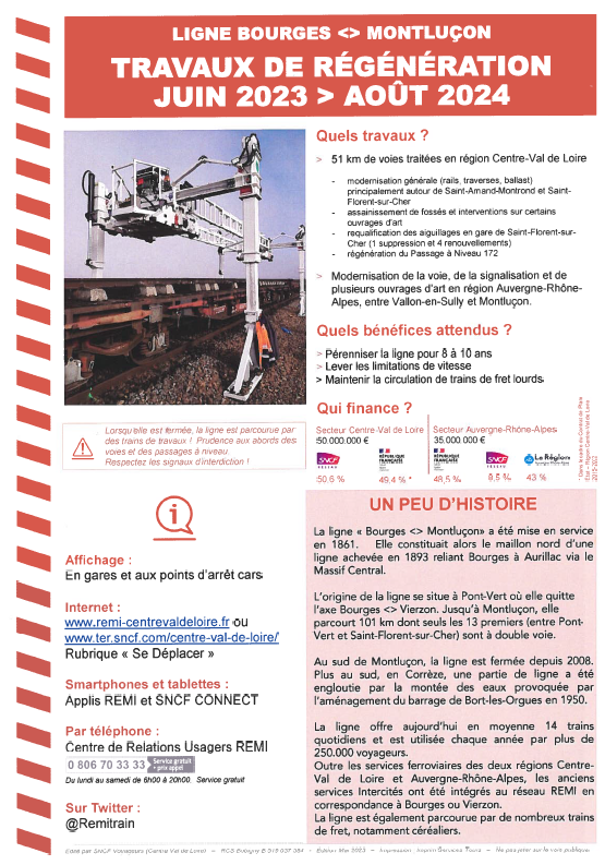 Flyer regeneration ligne bourges montlucon