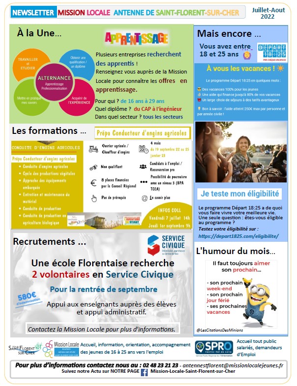 Newsletter juillet-août 2022